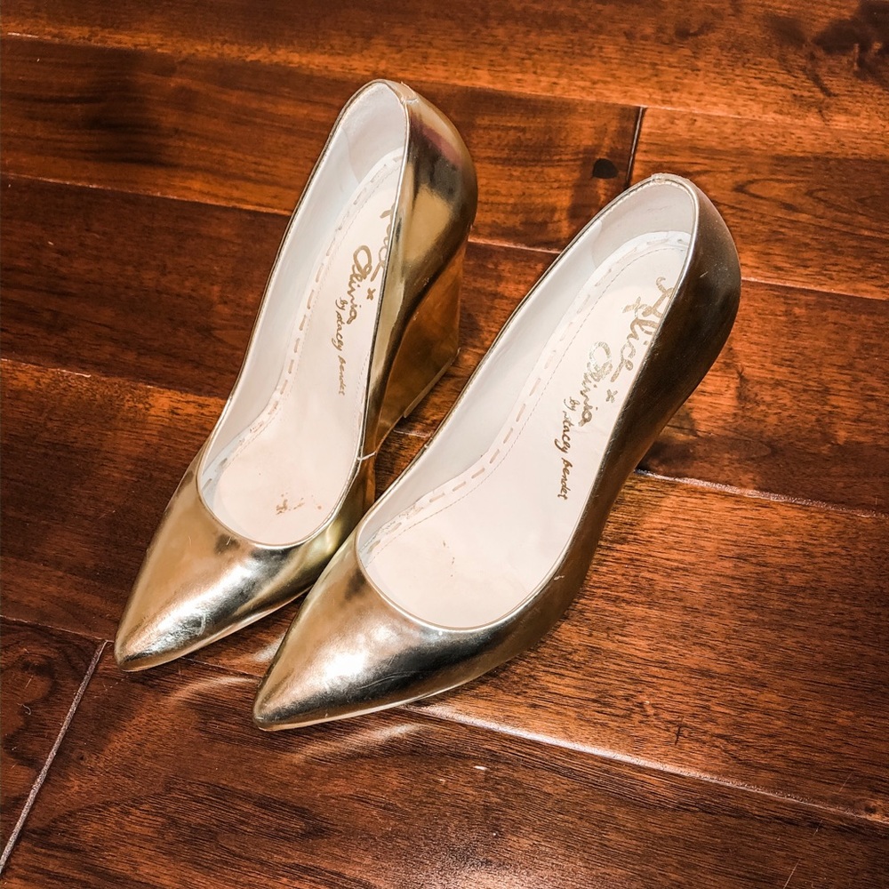 Alice and Olivia metallic wedges - SOLD